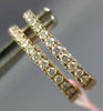 ESTATE .42CT DIAMOND 14K ROSE GOLD 3D ROUND CLASSIC OVAL HUGGIE HANGING EARRINGS
