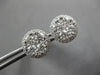 LARGE 2.03CT DIAMOND 18KT WHITE GOLD CLUSTER INVISIBLE FLOWER HALO STUD EARRINGS