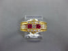 1.36CT DIAMOND & AAA RUBY 18KT YELLOW GOLD 3D PRINCESS BAGUETTE & ROUND FUN RING