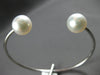 ESTATE LARGE AAA SOUTH SEA PEARL 14K WHITE GOLD CLASSIC FLEXIBLE BANGLE BRACELET