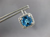 LARGE 6.62CT DIAMOND & AAA BLUE TOPAZ 14KT WHITE GOLD LEVERBACK HANGING EARRINGS