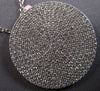 EXTRA LARGE 2CT DIAMOND 14KT WHITE GOLD MULTI ROW PAVE CIRCULAR FLOATING PENDANT