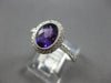 1.39CT DIAMOND & AAA AMETHYST 14KT WHITE GOLD 3D OVAL & ROUND FILIGREE LOVE RING