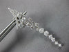 ESTATE 1.55CT DIAMOND 18KT WHITE GOLD 3D CHANDELIER HALF MOON HANGING EARRINGS