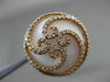 ANTIQUE LARGE 13.25CT DIAMOND & WHITE AGATE 14KT ROSE GOLD FILIGREE FLOWER RING
