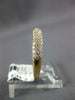 ESTATE .50CT DIAMOND 18KT YELLOW GOLD 3D 3 ROW PAVE COMFORT FIT ANNIVERSARY RING