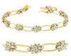 ESTATE 1.54CT DIAMOND 14K 2 TONE GOLD FLOWER BY THE YARD CLASSIC TENNIS BRACELET