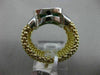 ESTATE LARGE 3.16CT DIAMOND & AAA GREEN AMETHYST 14KT 2 TONE GOLD 3D SQUARE RING