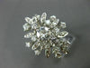 ANTIQUE LARGE 1.14CT OLD MINE DIAMOND 14KT WHITE GOLD FLOWER FUN RING #18870