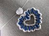 LARGE 7.5CT DIAMOND & AAA SAPPHIRE 14KT WHITE GOLD 3D PEAR SHAPE & ROUND PENDANT