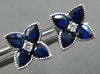 1.79CT DIAMOND & AAA SAPPHIRE 14KT WHITE GOLD ROUND & PEAR SHAPE STUD EARRINGS