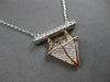 ESTATE LARGE .52CT DIAMOND 14KT WHITE & ROSE GOLD DIAMOND DISTRICT LOGO NECKLACE