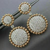ESTATE LARGE 2.74CT DIAMOND 14KT ROSE GOLD 3D CLUSTER CIRCULAR HANGING EARRINGS