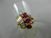 ANTIQUE WIDE 1.33CT DIAMOND & AAA RUBY 14KT YELLOW GOLD MULTI SHAPE RING #22051