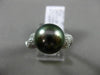 ESTATE .26CT DIAMOND 14KT WHITE GOLD 3D AAA TAHITIAN PEARL PAVE SOLITAIRE RING