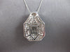 EXTRA LARGE 2.20CT DIAMOND 14KT WHITE GOLD ROUND & BAGUETTE DOUBLE HALO PENDANT