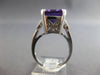 ESTATE LARGE 6.80CT DIAMOND & AAA AMETHYST 14KT WHITE GOLD 3D FILIGREE FUN RING