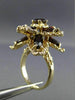 ANTIQUE EXTRA LARGE 6.0CT AAA GARNET 14KT YELLOW GOLD 3D FLOWER RING #25609