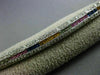 ESTATE 5.04CT DIAMOND & AAA MULTI COLOR SAPPHIRE 14KT WHITE GOLD TENNIS BRACELET