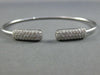 1.25CT DIAMOND 14KT WHITE GOLD 3D RECTANGULAR PAVE FLEXIBLE LOVE BANGLE BRACELET