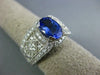 LARGE 2.95CT DIAMOND & AAA TANZANITE 14KT WHITE GOLD OVAL ENGAGEMENT RING #1506