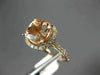 ESTATE LARGE 2.16CT DIAMOND & AAA MORGANITE 14KT ROSE GOLD HALO ENGAGEMENT RING
