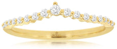 .16CT DIAMOND 14KT YELLOW GOLD CLASSIC ROUND GRADUATING V SHAPE ANNIVERSARY RING