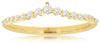 .16CT DIAMOND 14KT YELLOW GOLD CLASSIC ROUND GRADUATING V SHAPE ANNIVERSARY RING