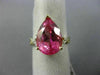 5.04CT DIAMOND & AAA PEAR SHAPE PINK TOPAZ 14KT YELLOW GOLD 3D ENGAGEMENT RING