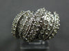 ESTATE WIDE 1.03CT DIAMOND 14KT WHITE GOLD CLASSIC MULTI ROW MULTI LEAF FUN RING