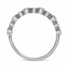 .27CT DIAMOND & AAA SAPPHIRE 14KT WHITE GOLD 3D ROUND FILIGREE ANNIVERSARY RING