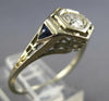 ANTIQUE ART DECO .28CT OLD MINE DIAMOND & AAA SAPPHIRE 18K WHITE GOLD RING 27192