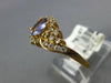 .96CT DIAMOND & AAA TANZANITE 14KT YELLOW GOLD 3D OVAL & ROUND FLOWER LOVE RING
