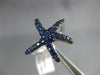 ESTATE WIDE .63CT AAA SAPPHIRE 18KT WHITE GOLD 3D CLASSIC STAR FISH FUN RING