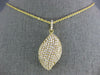 ESTATE LARGE 1.39CT DIAMOND 18KT YELLOW GOLD 3D MULTI ROW MARQUISE SHAPE PENDANT
