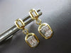 ESTATE .29CT DIAMOND 14KT YELLOW GOLD 3D ROUND & BAGUETTE HANGING EARRINGS