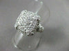 ESTATE LARGE 1.13CT DIAMOND 14KT WHITE GOLD PAVE FILIGREE SQUARE RING BEAUTIFUL!