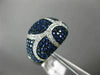 ESTATE WIDE 2.43CT DIAMOND & AAA SAPPHIRE 14K WHITE GOLD MULTI ROW PAVE FUN RING