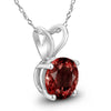 1.52CT AAA GARNET 14KT WHITE GOLD 3D CLASSIC ROUND SOLITAIRE FLOATING PENDANT