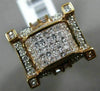 LARGE 2.45CT ROUND BAGUETTE & PRINCESS DIAMOND 14K ROSE GOLD 3D SQUARE MENS RING