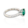 2.18CT DIAMOND & AAA EMERALD 18KT WHITE GOLD 3D CUSHION & ROUND ENGAGEMENT RING