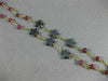 ANTIQUE LONG AAA HEMATITE & RUBY 18KT YELLOW GOLD 3D SHOOTING STAR FUN NECKLACE