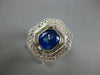 EXTRA LARGE 6.45CT DIAMOND & AAA SAPPHIRE 18KT WHITE GOLD ENGAGEMENT RING #27473