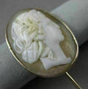 ANTIQUE 14KT YELLOW GOLD HANDCRAFTED LIGHT PINK CAMEO LAPEL PIN AMAZING!! #22663