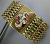 ANTIQUE LARGE .74CT OLD MINE DIAMOND & AAA RUBY 14K TRI COLOR GOLD BRACELET 1404
