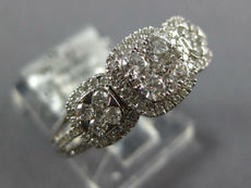 .63CT DIAMOND 18K WHITE GOLD CLUSTER SQUARE PAST PRESENT FUTURE ANNIVERSARY RING