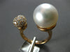 LARGE .77CT DIAMOND & AAA SOUTH SEA PEARL 18KT ROSE GOLD 3D DOME SHAPE FUN RING