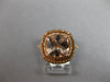 LARGE 2.34CT DIAMOND & AAA MORGANITE 14KT ROSE GOLD DOUBLE HALO ENGAGEMENT RING