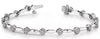 ESTATE 2.27CT DIAMOND 14KT WHITE GOLD CLASSIC ROUND MULTI FLOWER TENNIS BRACELET