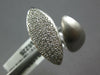 LARGE .90CT DIAMOND 14KT WHITE GOLD 3D MARQUISE SHAPE PAVE MATTE FINISH FUN RING